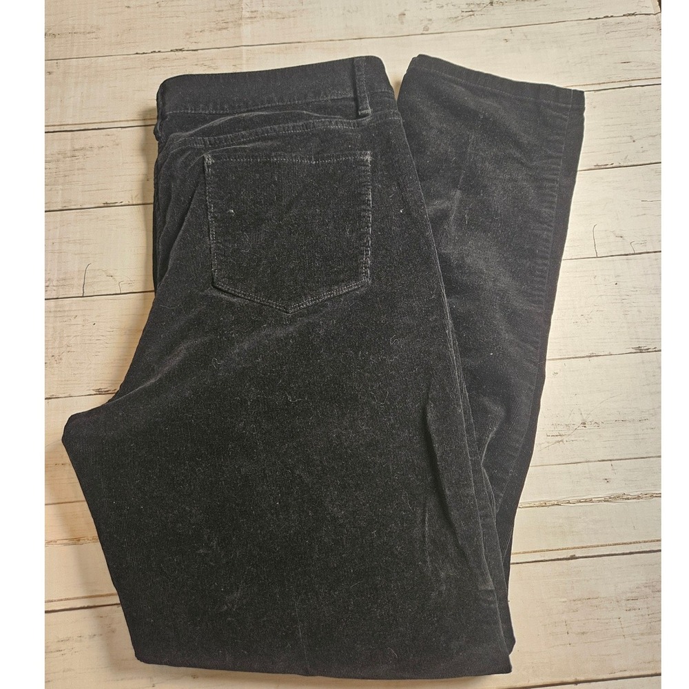 J.Jill Black Corduroy Straight Leg Pants Women's 16 Cotton Stretch 5 Pocket